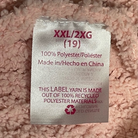 No Boundaries Juniors' Teddy Cardigan Pink Dusty Rose Textured Sweater XXL (19) - Picture 16 of 16